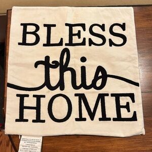 NWT Hobby Lobby BLESS THIS HOUSE 18”x18” Square Pillow Cover COTTON Decor NEW!